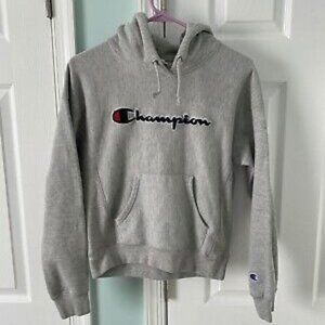Champion grey spellout hoodie